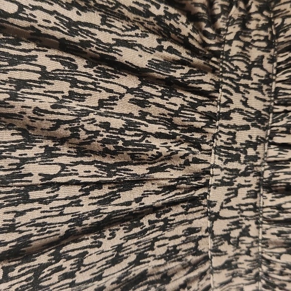 NWOT French Connection Women Brown/Black Ikat Pattern V-Neck Jersey Dress Size 4 - Picture 4 of 13